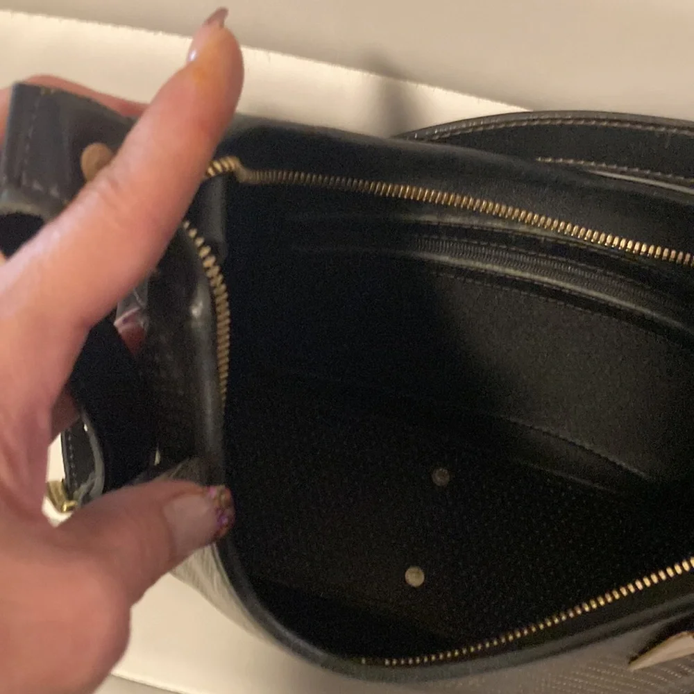 Dooney and Bourke Leather Black Gold Studded Shoulder Bag
